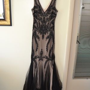 Trumpet Style Black and Nude Gown